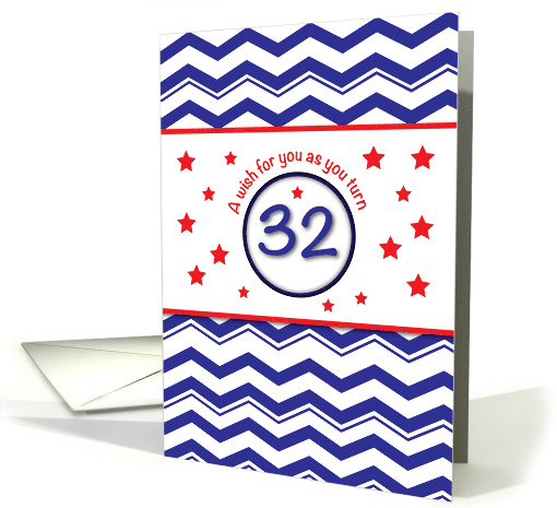Patriotic 32nd Birthday card (1302094)