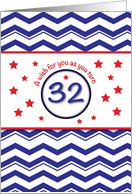 Patriotic 32nd Birthday card