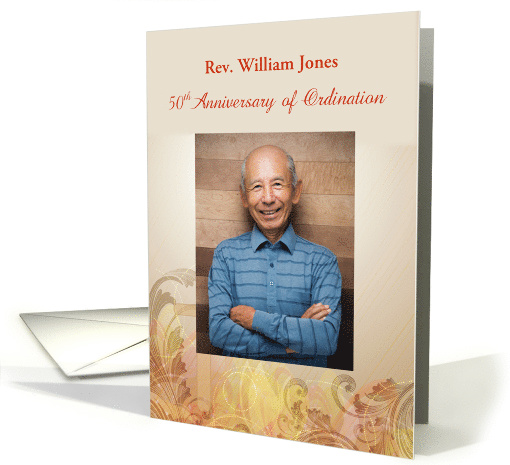 Custom Photo and Name 50th Ordination Anniversary card (1303046)