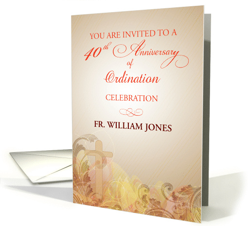 40th Anniversary Of Ordination Invitation For Priest Card 1303048
