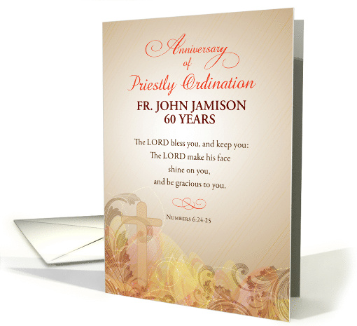 Custom Name and Year Priest 60th Anniversary of Ordination card