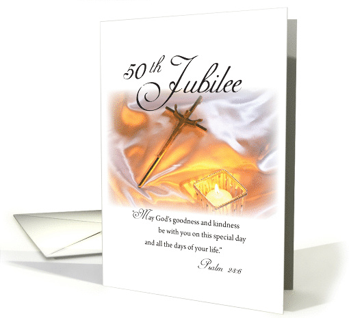50th Jubilee Religious Life for Nun Cross Candle card (1303562)