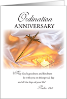 Ordination Anniversary Cross Candle card