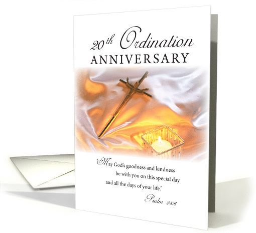 20th Ordination Anniversary Cross Candle card (1308556)
