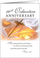 20th Ordination Anniversary Cross Candle card