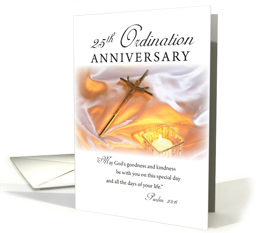 25th Ordination Anniversary Cross Candle card (1308558)