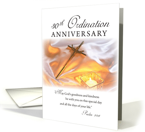 30th Ordination Anniversary Cross Candle Religious card (1308562)