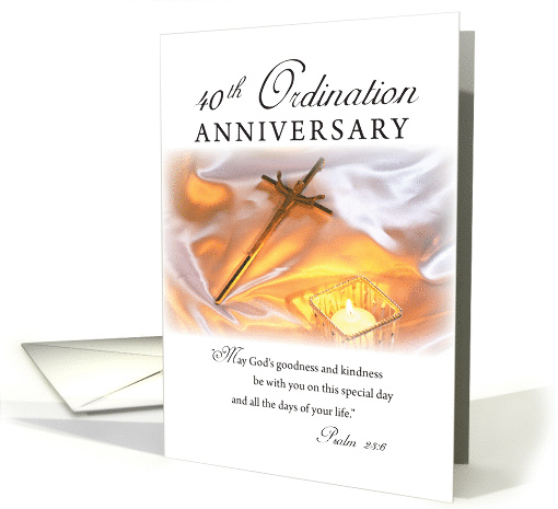 40th Ordination Anniversary Cross Candle card (1308568)
