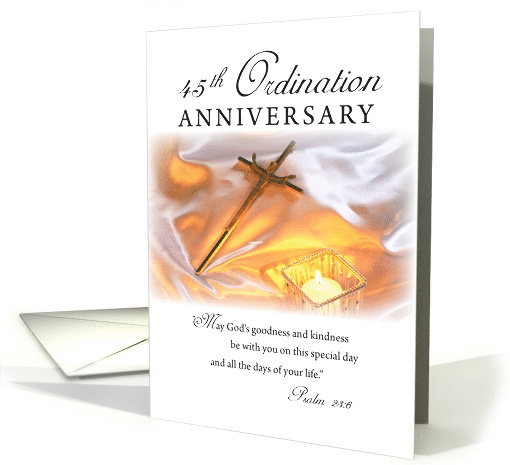 45th Ordination Anniversary Cross Candle card (1308570)