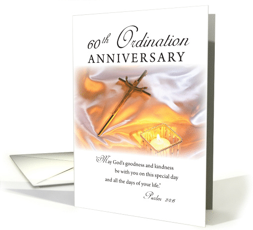 60th Ordination Anniversary Cross Candle card (1308586)