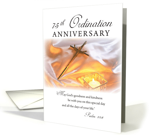 75th Ordination Anniversary Cross Candle card (1308606)