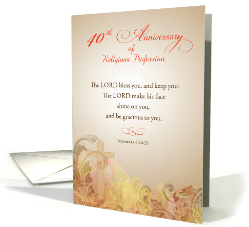 Nun 40th Anniversary of Religious Profession Lord Bless and Keep card