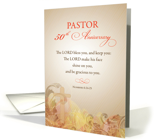 Pastor 50th Anniversary of Ordination Blessing card (1309000)
