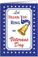 Thank You Veterans Day Bell Red White Blue Stars card