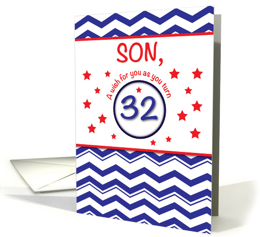 Son Patriotic 32nd Birthday card (1310126)