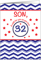 Son Patriotic 32nd Birthday card