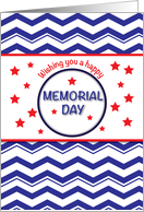 Memorial Day Patriotic Chevron Stripes Stars Red White and Blue card