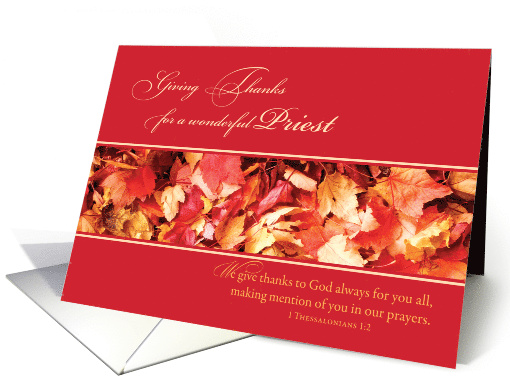 Priest Thanksgiving Leaves Religious card (1315516)