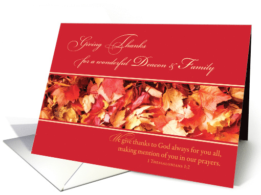 Deacon and Family Religious Thanksgiving Leaves card (1315952)