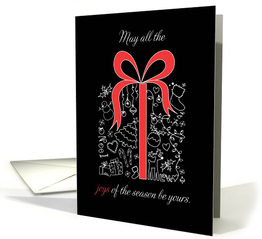 Christmas Present Joys Black Red White card (1319718)