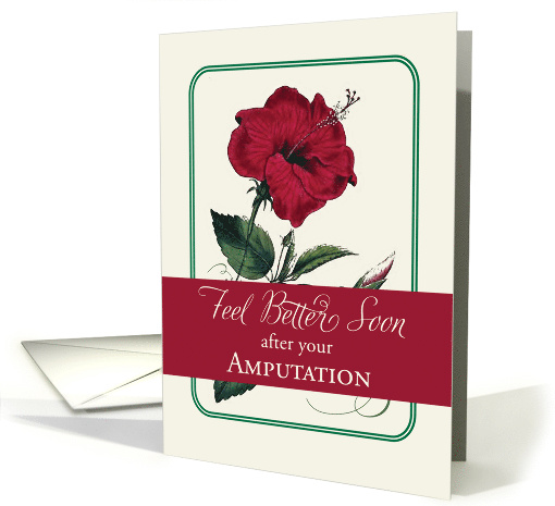Amputation Feel Better Red Hibiscus Flower Religious card (1324058)