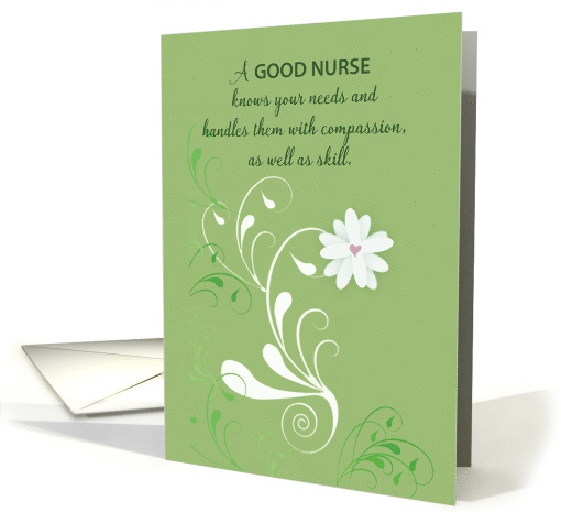 Nurse Thank You Green Swirls card (1338102)