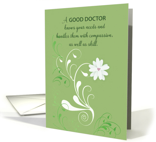 Doctors Day Thank You Green Swirls card (1338108)