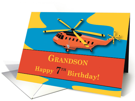 Grandson 7th Birthday with Helicopter card (1343076)