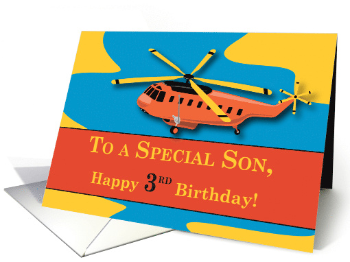 Son 3rd Birthday with Helicopter card (1343578)