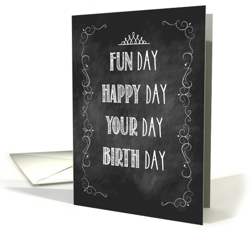 Daughter in Law Chalkboard Birthday Crown Embellishment card (1350024)
