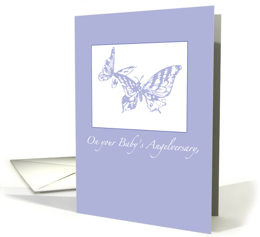 Angelversary Anniversary of Loss of Baby Purple Butterflies card