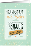 Bandage Nurse Thank You on Light Green card