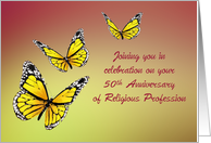 Anniversary of Religious Profession Nun with Butterflies card