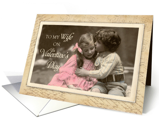 Wife Valentines Day Vintage Sweet Kiss card (1352542)
