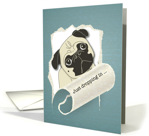 Thinking of You at College Pug Dog card (1352988)