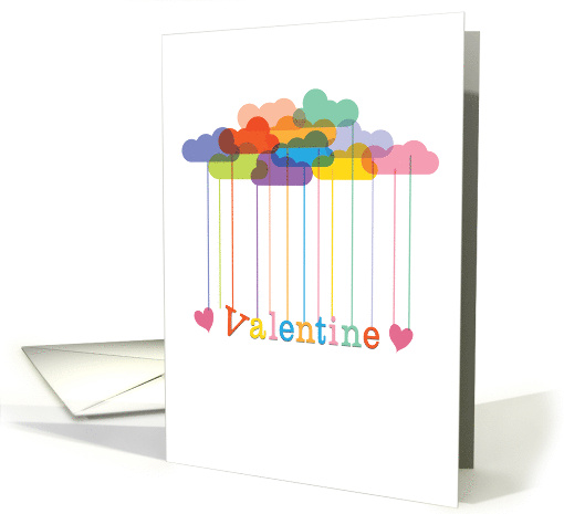 Valentines Rainbow Clouds and Hearts card (1353004)