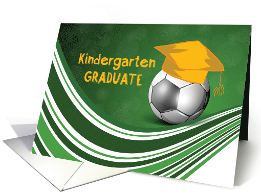 Kindergarten Graduation Soccer Ball and Hat card (1353168)