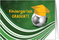 Kindergarten Graduation Soccer Ball and Hat card