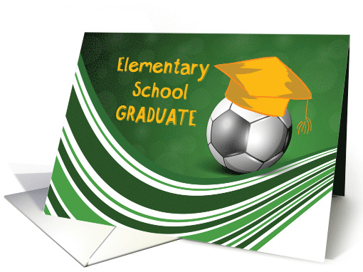 Elementary School Graduation Soccer Ball and Hat card (1353172)