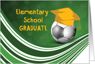 Elementary School Graduation Soccer Ball and Hat card