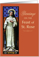 St Rose of Lima Patron Saint Feast Day Blessings card