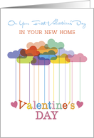 New Home Valentine Rainbow Clouds and Hearts card