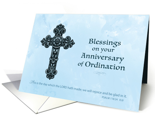Ordination Anniversary Ornate Cross card (1354764)