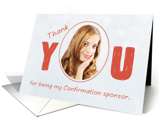 Confirmation Sponsor Photo Thank You Red and Silver card (1356882)