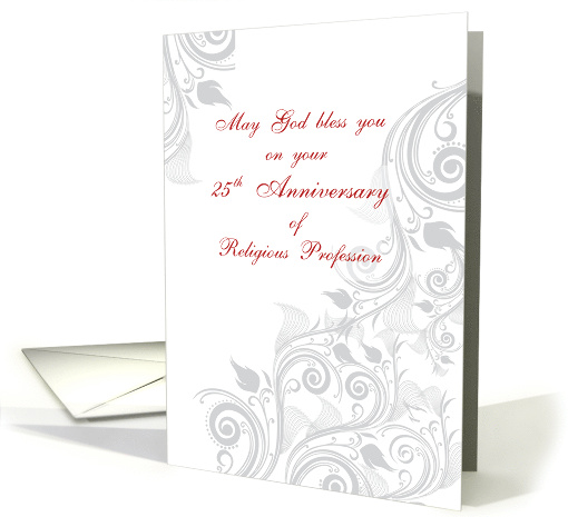 Nun 25th Anniversary of Religious Profession Swirls card (1358526)