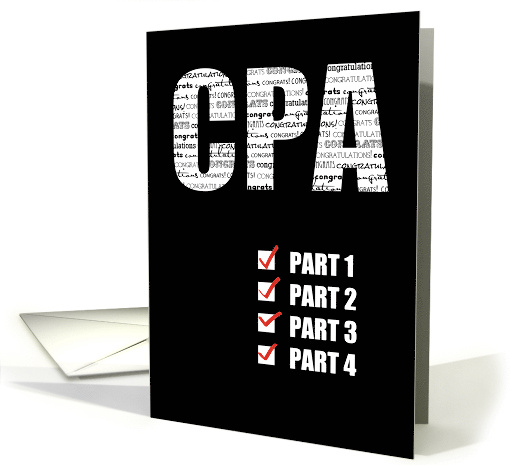 CPA Congratulations Passing All 4 Parts Black card (1358958)