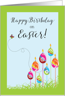 Birthday on Easter with Eggs and Candles card