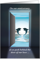 Our Anniversary to Spouse Love Dolphins Swimming card