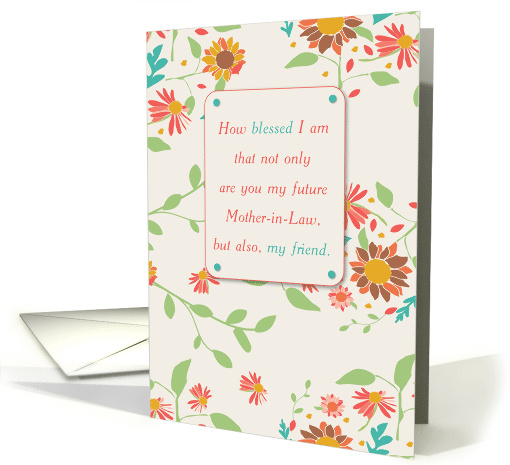 Future Mother in Law Mother in Law Day Religious with Sunflowers card