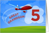 5th Birthday Great Grandson Red Airplane card